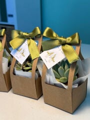 KRAFT ÇANTALI MİX PAKET (YEŞİL KALIN SATEN KURDELELİ)