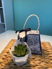 8 MART KADINLAR GÜNÜ ÖZEL SAPLI ÇANTALI MODEL (MAVİ DESEN)