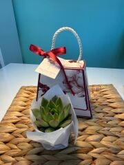 8 MART KADINLAR GÜNÜ ÖZEL SAPLI ÇANTALI MODEL (BORDO ORKİDE DESEN)