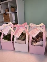 BEYAZ VE PEMBE ÇANTALI SATEN FİYONKLU ÇANTALI MİX PAKET